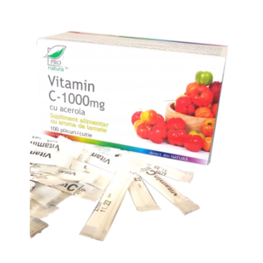 Vitamin C 1000mg, 100plicuri, Pro Natura